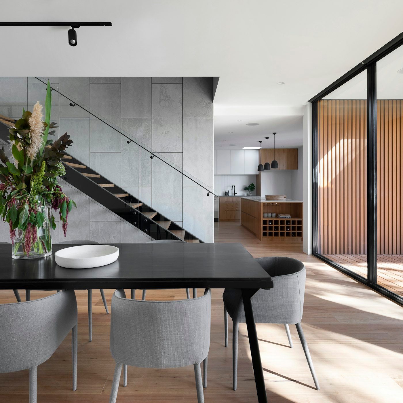 Natural light across a calm contemporary living room